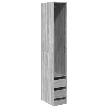 Grey Sonoma Wardrobe - Stylish Engineered Wood Storage Solution