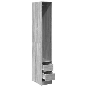 Grey Sonoma Wardrobe - Stylish Engineered Wood Storage Solution