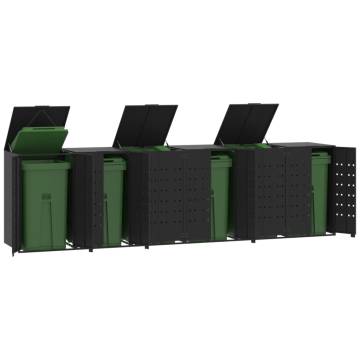 Wheelie Bin Storage for 6 Bins - Steel Black | Hipo Market