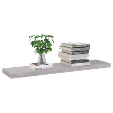 Concrete Grey Floating Wall Shelves – 2 pcs, 90x23.5 cm