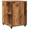 Stylish Side Table with Wheels - Old Wood 55x60x78 cm