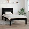 Bed Frame Black Solid Wood 90x190 cm Single Colour black Size 90 x 190 cm 