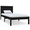 Black Solid Wood Bed Frame 90x190 cm - Comfort & Style