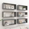  Wall Cube Shelf 6 pcs High Gloss Grey 60x15x23 cm Engineered Wood Colour high gloss grey Size 60 x 15 x 23 cm Quantity in Package 6 Number of Pieces 1 