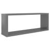 Wall Cube Shelf Set - High Gloss Grey 6 pcs | Hipomarket UK