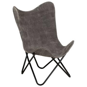 Butterfly Chair Anthracite Canvas - Ergonomic & Stylish