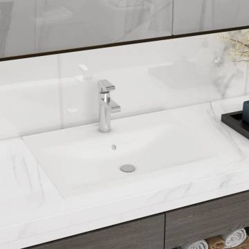 Luxury Matt White Basin with Faucet Hole | 60x46 cm Ceramic