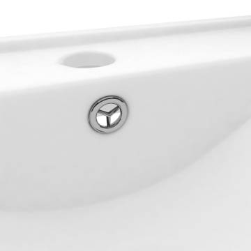 Luxury Matt White Basin with Faucet Hole | 60x46 cm Ceramic