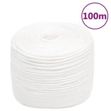 Boat Rope Full White 6mm 100m Polypropylene - Durable & Versatile