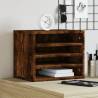 Compact Smoked Oak Desk Organiser - Efficient Storage Solution