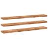 3 pcs Floating Shelves - Solid Acacia Wood | HipoMarket UK