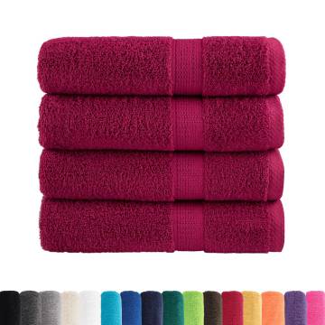 Premium Bath Towels SOLUND 4pcs Bordeaux 100x150cm - 600gsm