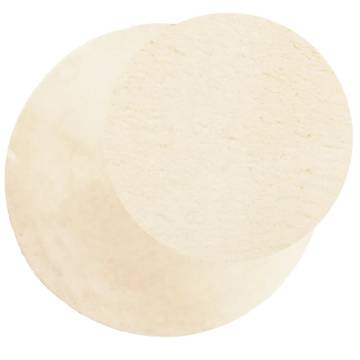 HUARTE Short Pile Soft Cream Rug Ø 80 cm - Warm & Washable