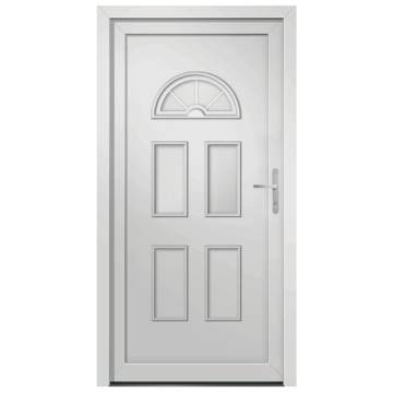 Front Door White 110x210 cm PVC - Enhance Your Home's Entrance