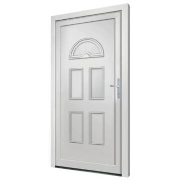 Front Door White 110x210 cm PVC - Enhance Your Home's Entrance