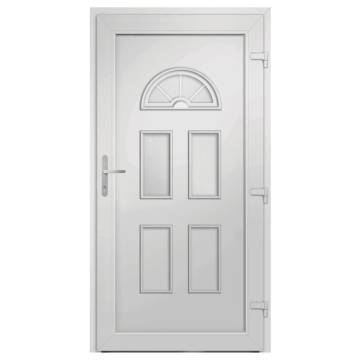 Front Door White 110x210 cm PVC - Enhance Your Home's Entrance