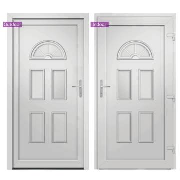 Front Door White 110x210 cm PVC - Enhance Your Home's Entrance