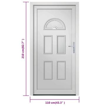 Front Door White 110x210 cm PVC - Enhance Your Home's Entrance