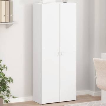 Stylish White File Cabinet - 60x32x153 cm Engineered Wood