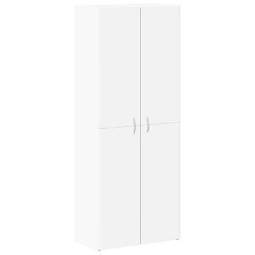 Stylish White File Cabinet - 60x32x153 cm Engineered Wood