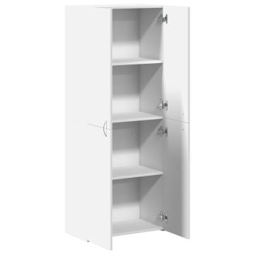 Stylish White File Cabinet - 60x32x153 cm Engineered Wood