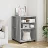 Stylish Grey Sonoma Side Table with Wheels - 55x60x78 cm