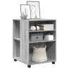 Stylish Grey Sonoma Side Table with Wheels - 55x60x78 cm