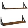 Wall Shelves 2 pcs Smoked Oak - Stylish & Practical Storage