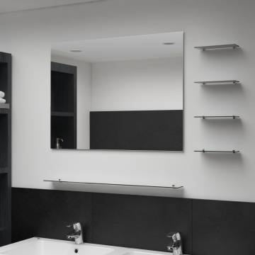 Elegant Wall Mirror with 5 Shelves - Silver 80x60 cm