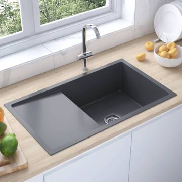 Handmade Black Stainless Steel Kitchen Sink - Sophisticated Design