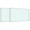 White Kitchen Backsplashes - 2 pcs Tempered Glass 70x50 cm