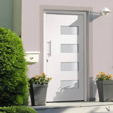 Front Door Aluminium & PVC White 100x200 cm for Secure Entry