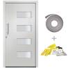 Front Door Aluminium & PVC White 100x200 cm for Secure Entry