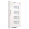 Front Door Aluminium & PVC White 100x200 cm for Secure Entry