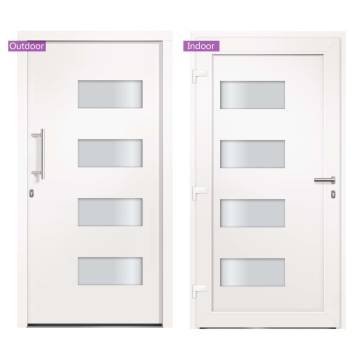 Front Door Aluminium & PVC White 100x200 cm for Secure Entry