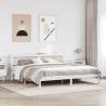  Bed Frame with Headboard White 200x200 cm Solid Wood Pine Colour white Size 200 x 200 cm 