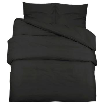 Duvet Cover Set Black 135x200 cm Cotton | Soft & Elegant