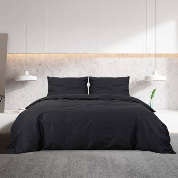 Duvet Cover Set Black 135x200 cm Cotton | Soft & Elegant