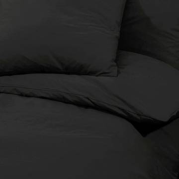 Duvet Cover Set Black 135x200 cm Cotton | Soft & Elegant