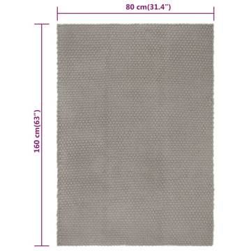 Rectangular Grey Cotton Rug 80x160 cm - Hipomarket