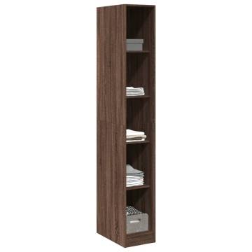 Stylish Brown Oak Wardrobe - 30x50x200 cm Engineered Wood