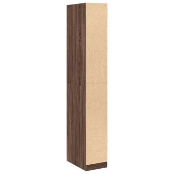 Stylish Brown Oak Wardrobe - 30x50x200 cm Engineered Wood