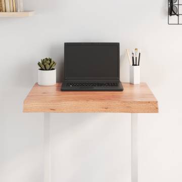 Light Brown Oak Table Top - 60x50 cm | Handmade Live Edge