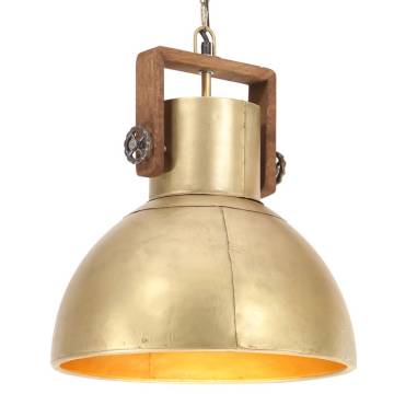 Industrial Hanging Lamp 25W Brass Round 40cm E27 - Hipomarket