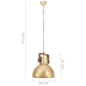 Industrial Hanging Lamp 25W Brass Round 40cm E27 - Hipomarket