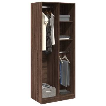 Stylish Brown Oak Wardrobe - 80x50x200 cm Engineered Wood