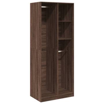 Stylish Brown Oak Wardrobe - 80x50x200 cm Engineered Wood