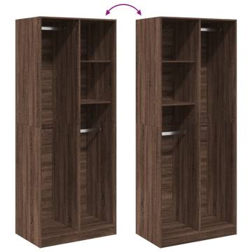 Stylish Brown Oak Wardrobe - 80x50x200 cm Engineered Wood