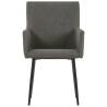 Taupe Fabric Dining Chairs with Armrests - Set of 2