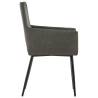 Taupe Fabric Dining Chairs with Armrests - Set of 2